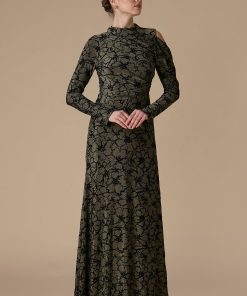 اكتان - فستان ذهبي طويل لامع