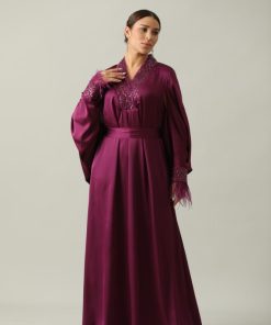 Alternative view of أوبرا فاشن - جلابيه حرير لون موف داكن