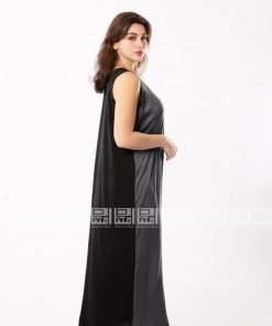 دار امتنان - فستان عباية دبل فيس رمادي و اسود 1104