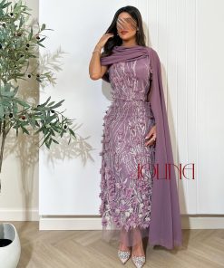 جولينا - فستان بنفسجي مطرز