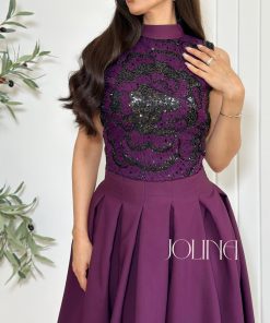 Alternative view of جولينا - طقم موف مطرز بالترتر