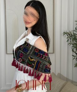 Alternative view of جولينا  - جلابية بيضاء بتطريز اسود