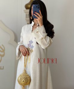 Alternative view of جولينا  - جلابيه اوف وايت بتطريز ناعم