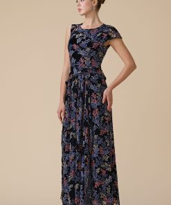 Alternative view of اكتان - فستان ازرق ماكسي بنقشة زهرية