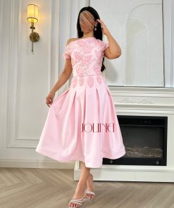 جولينا - طقم وردي مطرز