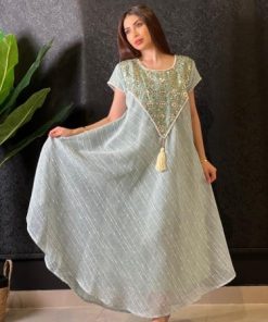 أوبرا فاشن - جلابيه كويتي سهرة قماش كتان