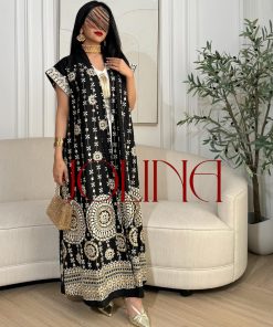 جولينا  - جلابية قطعتين اسود