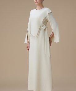 Alternative view of اكتان - فستان بيج طويل برباط جانبي