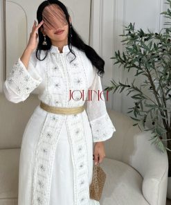 جولينا  - جلابية بيضاء قطعتين