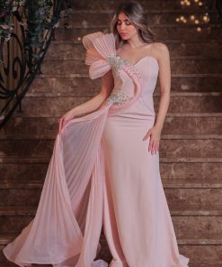 لورا فاشن - فستان سهرة أريا بالكتف المنحوت