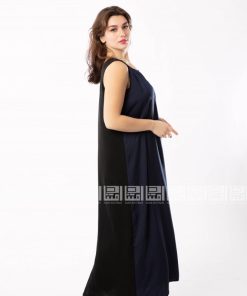 دار امتنان - فستان دبل فيس اسود و كحلي 1079