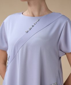 Alternative view of اكتان - جلابية طويلة موف فاتح فاتح بقصة واسعة