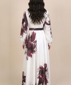 Alternative view of اكتان - فستان عنابي ساتان باكمام طويلة