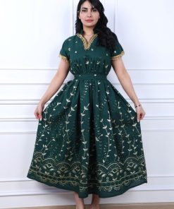 Alternative view of أوبرا فاشن - جلابية ميدي سهرة بتطريز مائي ورسومات أنيقة