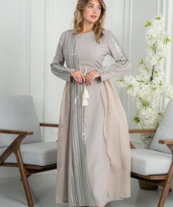 Alternative view of لورا فاشن - جلابية أنيقة بتصميم انسيابي وتفاصيل طولية