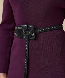 Alternative view of اكتان - فستان بنفسجي طويل أوف شولدر بحزام