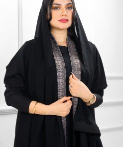 Alternative view of عبايات روزا - عباية اياقه نصف كلوش منسوجة من قماش الكريب الفاخر مع طرحتها