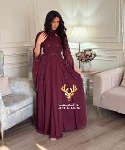 Alternative view of روز المها - فستان شيفون بتطريز يدوي