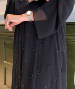 جواهر - عباية شيفون مبطن خرز 010944