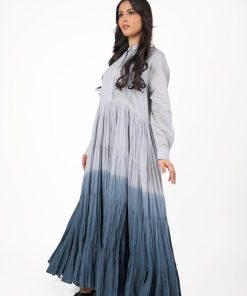 Alternative view of أوبرا فاشن - جلابية كويتية كلوش لون رمادي مموج اكمام طويلة