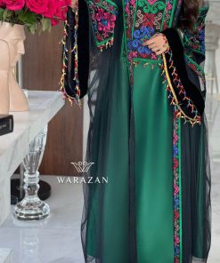 ورزان - جلابية يوم التاسيس قطعتين تطريز كمبيوتر مع فصوص