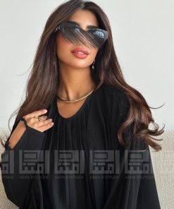 Alternative view of دار امتنان - عباية سوداء صيفية يومية بفستان متصل بكسرات من قماش ألف ليلة وليلة- 1459