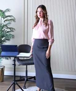 Alternative view of أوبرا فاشن - تنورة مدرسي قماش كريب لون اسود