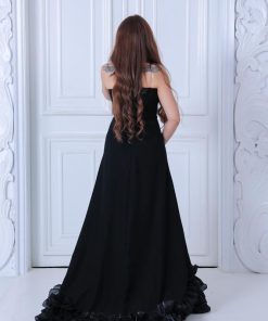 Alternative view of تريجر آيلاند - فستان اسود كلاسيكي سهرات سترابلس