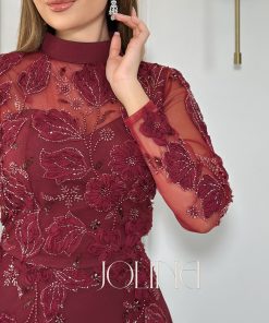 Alternative view of جولينا - طقم عنابي مطرز باكمام طويلة