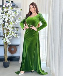 أوبرا فاشن - فستان سهرة مخملي أخضر