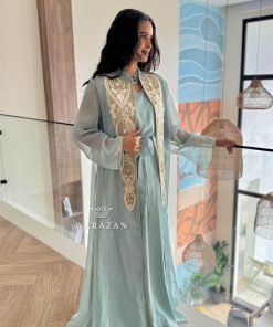 Alternative view of ورزان - جلابية شيفون ملكية تطريز كمبيوتر