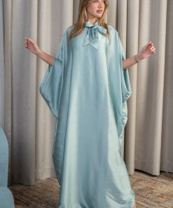 Alternative view of لورا فاشن - جلابية ناعمة بقصة واسعة مع ربطة أنيقة