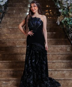 Alternative view of لورا فاشن - فستان سهره اسود بكسرات انيقة