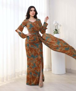 Alternative view of أوبرا فاشن - فستان ناعم مشجر باكسسوار بالخصر