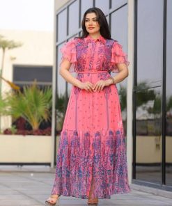 أوبرا فاشن - جلابية شيفون بيور مع بطانة داخلية بتصميم فاخر