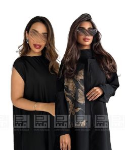 دار امتنان - بكج عباية الخريف سوداء بالكامل ربع كلوش بقماش ليمار 1493