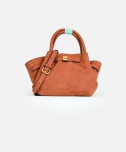 أوبرا فاشن - شنطة يد كريسبلا قماش شمواه مخملية بلون بني فاخر