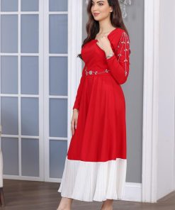 Alternative view of تريجر آيلاند - فستان ميدي مزين بكرستال وكسرات من الاسفل