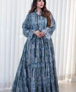 Alternative view of أوبرا فاشن - جلابية كويتية واسعة لون زيتي مزينة بتطريز وترتر