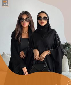 دار امتنان - بكج عبايتين عباية سوداء بتصميم بشت و عباية حراير السوداء الفاخرة- 1557