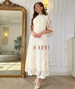 جولينا - طقم أوف وايت دانتيل