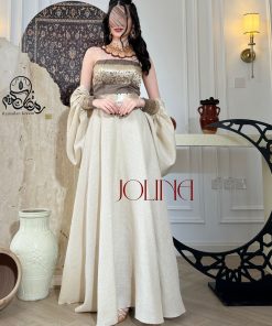 جولينا  - جلابية بيج قطعتين