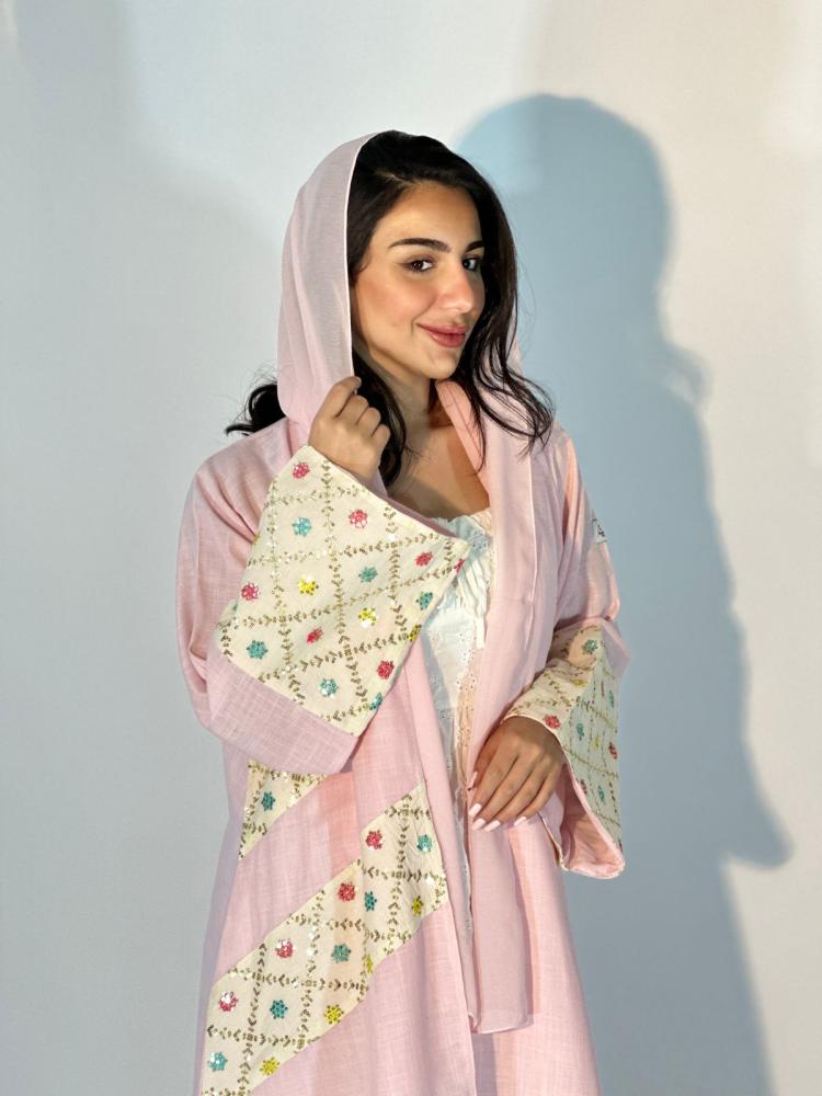 مارينا للعبايات - عباية دلال لون وردي فاتح - الصورة 3