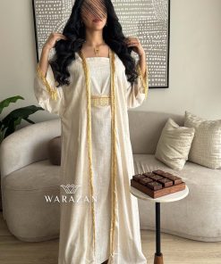 Alternative view of ورزان - جلابية قطعتين مع هدب ذهبي