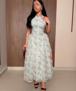 Alternative view of بينوش  - فستان ناعم ميد بقصه كت مطرز بالورود