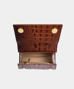 Alternative view of أوبرا فاشن - شنطة يد ماركة كريسبلا مرصعة بالأحجار بجلد فاخر لون بني