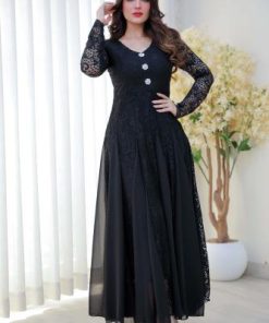 أوبرا فاشن - فستان سهرة ناعم دانتيل لون اسود