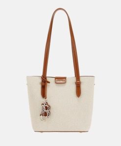 أوبرا فاشن - شنطة كريسبيلا مصنوعة من القماش المتين والجلد الفاخر لون بيج