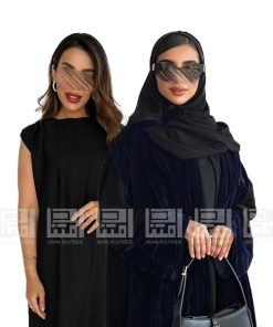 دار امتنان - بكج عباية شتوية كحلية بتصميم أنيق وأقمشة متجانسة- 1516