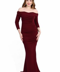 Alternative view of تريجر آيلاند - فستان ناعم طويل كريب بأكمام أوف شولدر